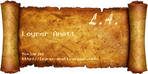 Leyrer Anett névjegykártya